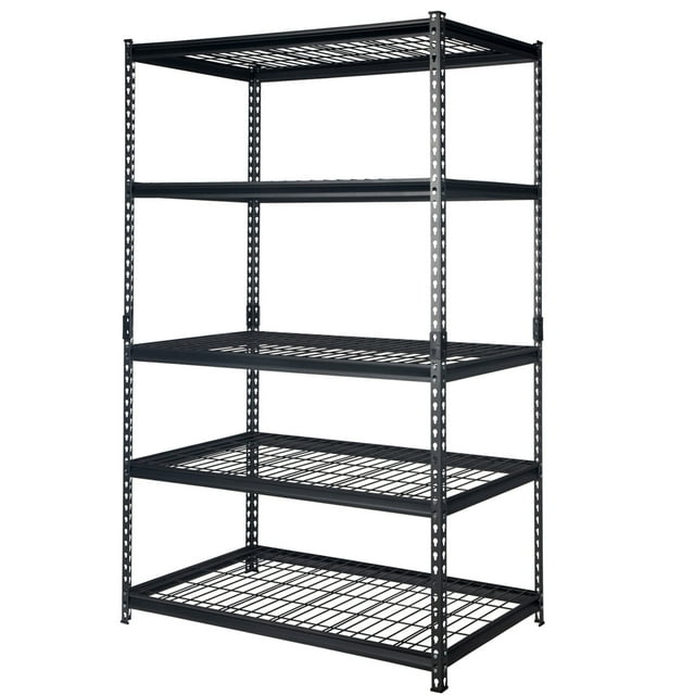 Pachira 48" x 72" 5 Shelf Steel Shelving for Home/Office Organizing, Black