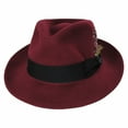 thumbnail image 1 of Pachuco Crushable Wool Felt Fedora Hat - L - Wine, 1 of 5
