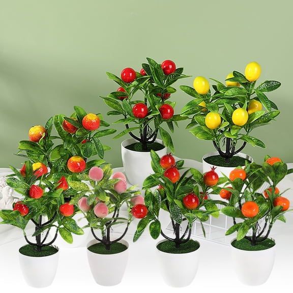 Pachycarpus Fortunei Bonsai Large Fruit Simulation Artificial Plant for Living Room Coffee Table Decoration and Photography Props Wine Cabinet Decor Topliu