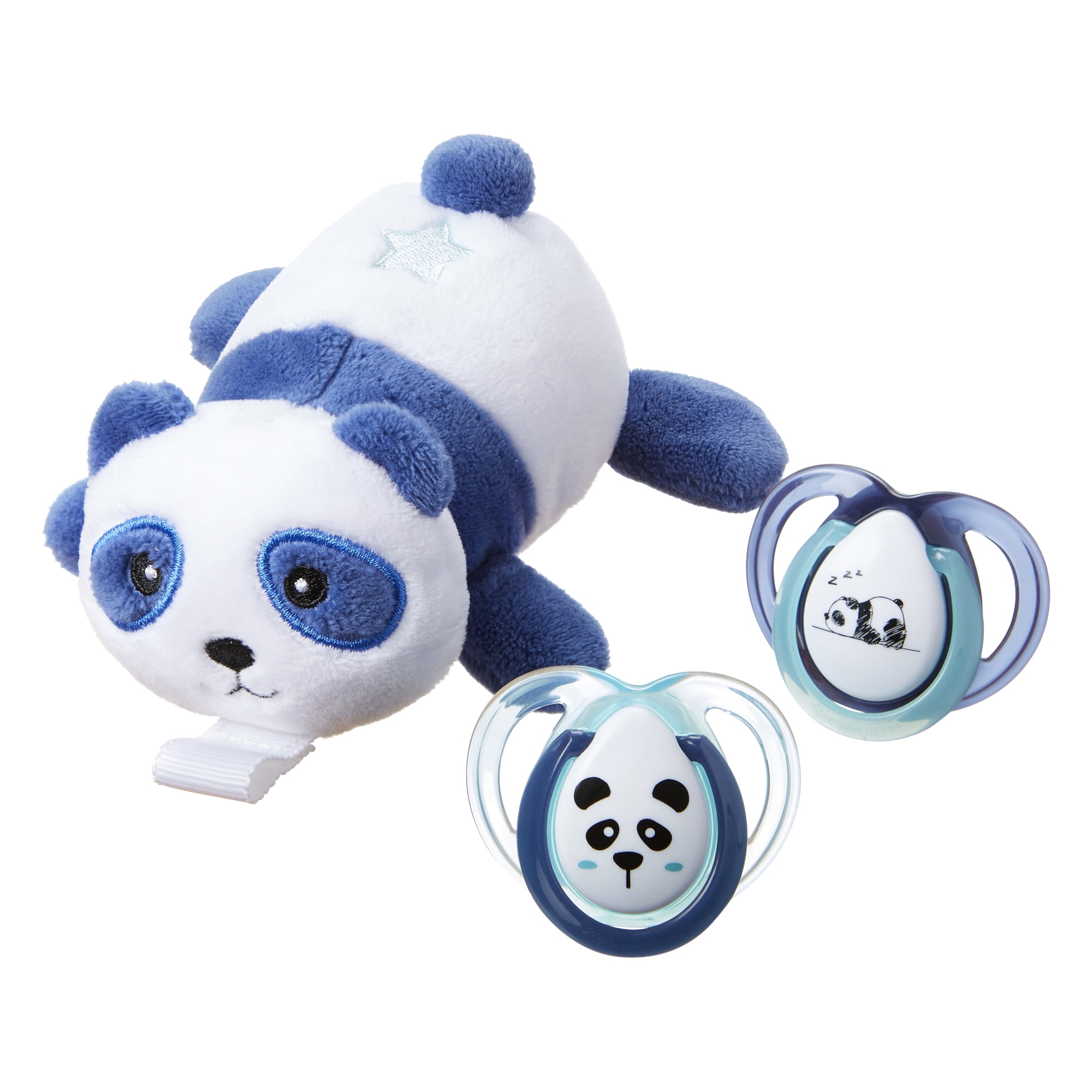 PaciSnuggie Stuffed Animal with Two Pacifiers, 06 months Panda