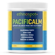 PacifiCalm Herbal Daytime Relaxation Remedy - Promotes Clear Minded Physical Relaxation - Kava Kava California Poppy Rhodiola Rosea for Calm Energy and Balanced Mood - 100 Vegan Capsules