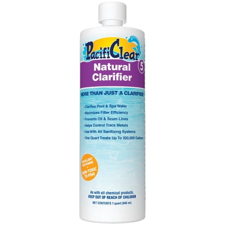 12-pack Pacifi Clear Natural Pool Clarifier - Liquid - 1 Quart, 12 Pack — Residential Use, Standard Application