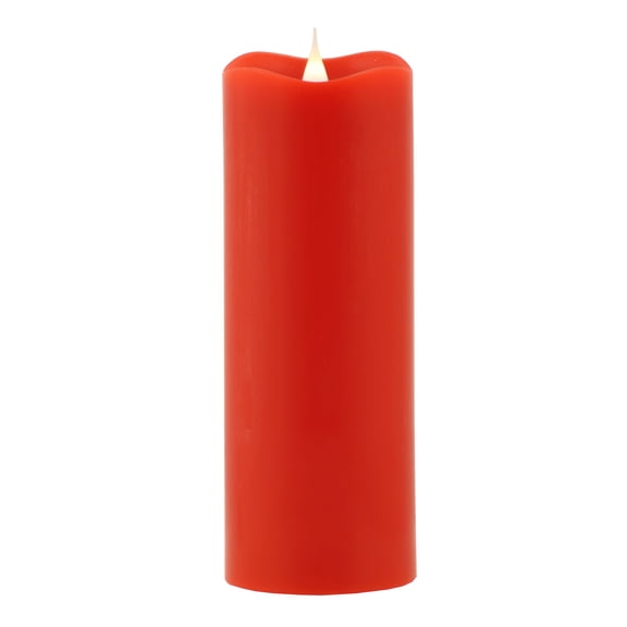 Pacific Accents Cranberry 3" x 9" Moving Flame Flameless Candle