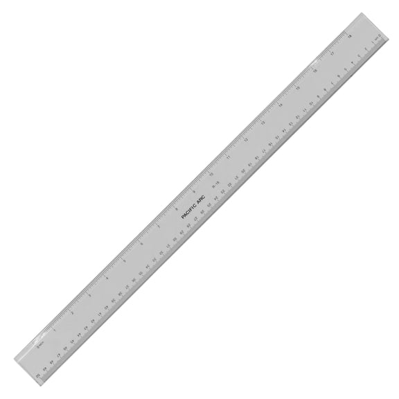 Pacific Arc - Clear Plastic Ruler, Graduations in Inches and Centimeters