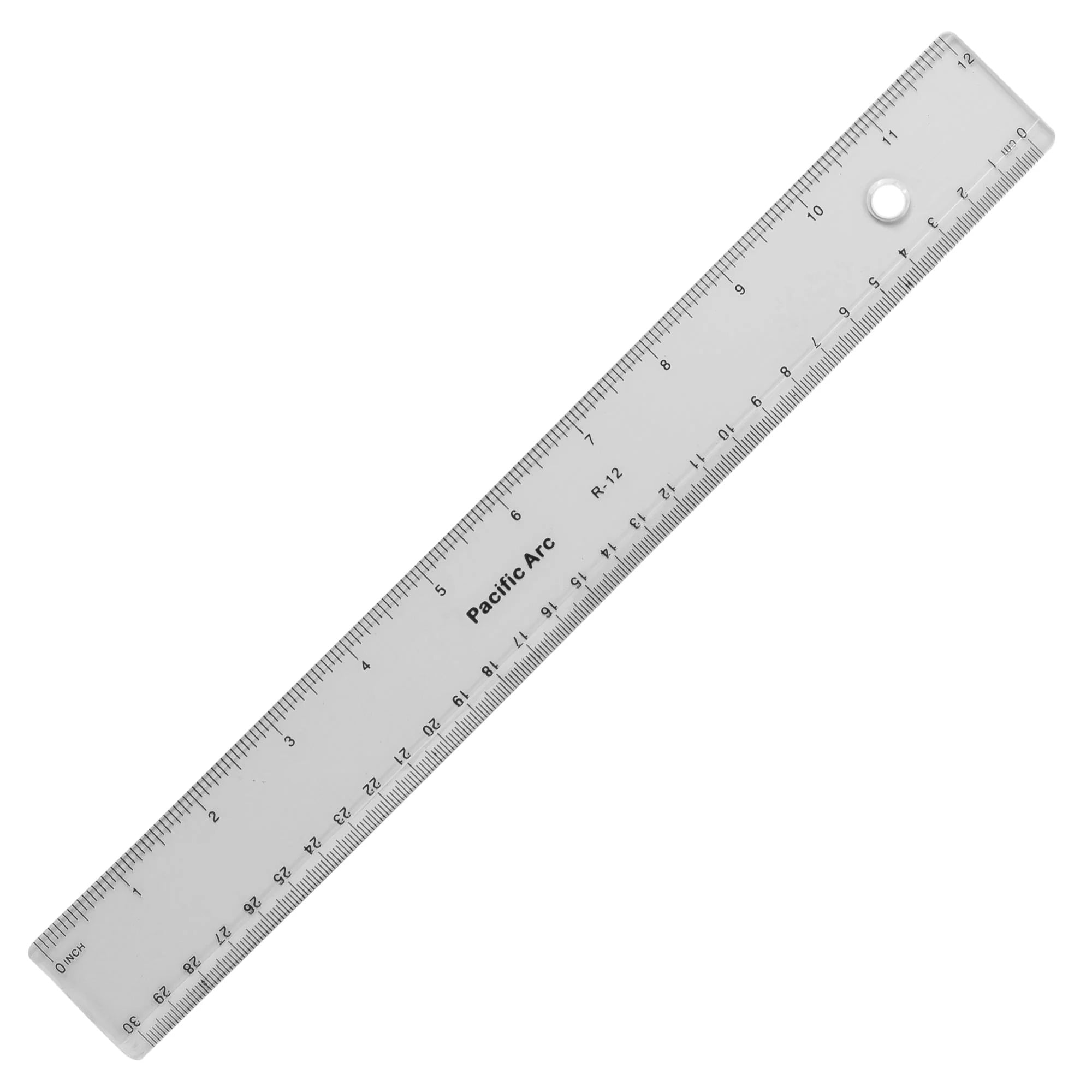 Pacific Arc - 12 Inch Ruler Clear Plastic, Graduations in Inches and  Centimeters