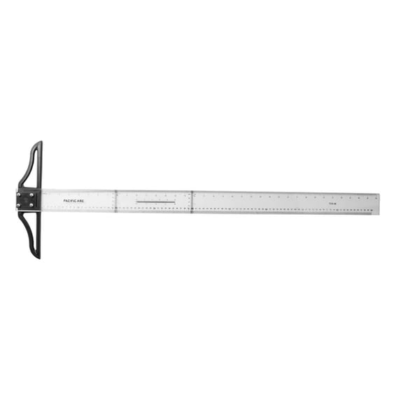 Pacific Arc 36" Clear Graduated Acrylic T-Square With Detachable Head