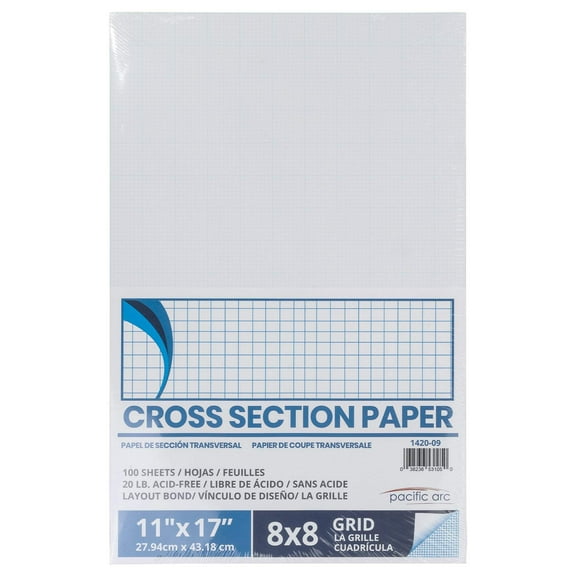 Pacific Arc - Cross Section Paper Pack, 500 Sheets, 8.5 Inch x 11 Inch, 4 x 4 Grid