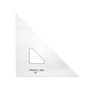 Pacific Arc Drafting Triangle, 12-inch, 45/90 Degrees, Clear Acrylic