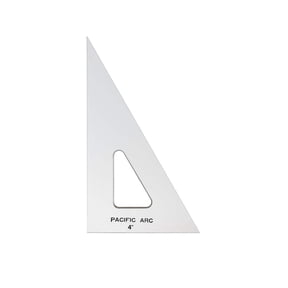 Pacific Arc Drafting Triangle, 4-inch, 30/60/90 Degrees, Clear Acrylic