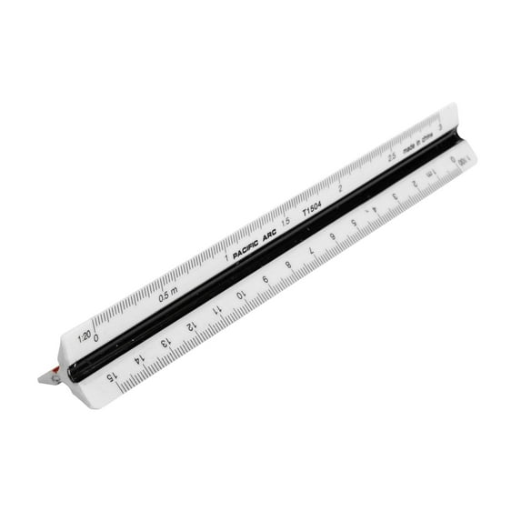 Pacific Arc Plastic Triangle Ruler with Acid Etched Markings, 12 Inch