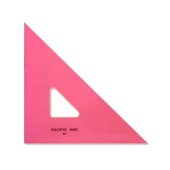 Pacific Arc Professional Fluorescent Triangles 6" 45/90 Degrees 4/Pack (28455-Pk4) 28455-PK4