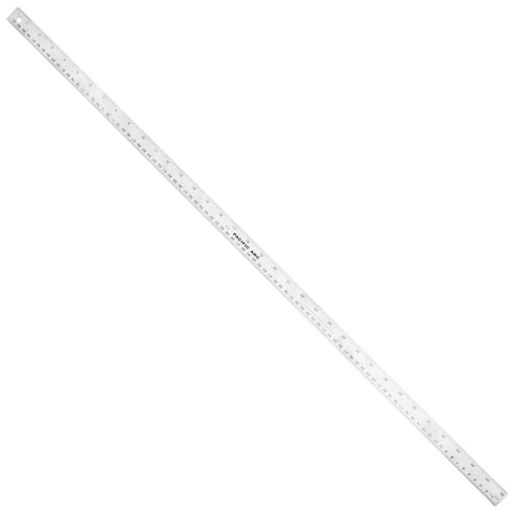 Pacific Arc Stainless Steel Ruler with Inch and Metric(mm), Non Skid Cork or Rubber Back