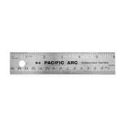 Pacific Arc Stainless Steel Ruler with Inch and Metric(mm), Non Skid Cork or Rubber Back