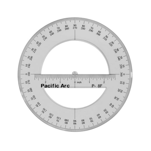 Pacific Arc's 180 degree Plastic Protractor Clear Ruler
