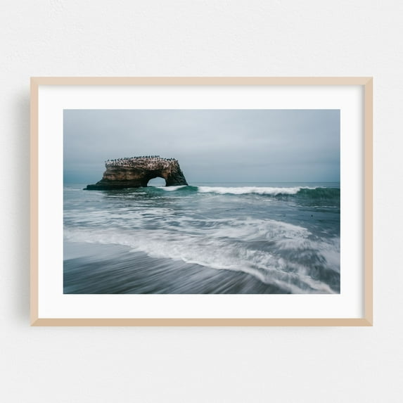 Pacific Arch - Santa Cruz California Photography Ocean Waves Coast Beach Nature Scenic Landscape Oak Framed Wall Art Print 5 x 7 inches
