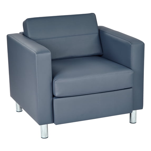 Pacific Armchair In Dillon Blue Vinyl Fabric