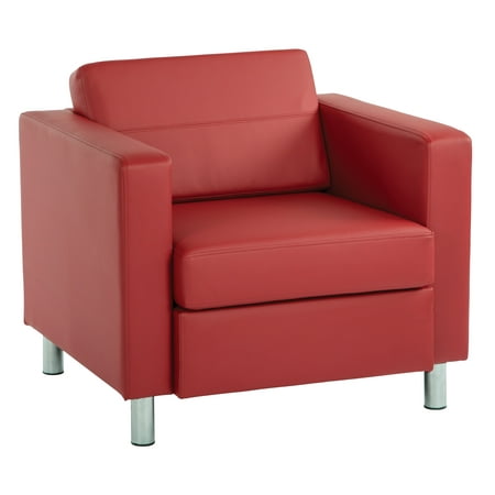 Pacific Armchair In Dillon Lipstick Red Vinyl Fabric