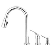 Pacific Bay Grandview Pull Down Kitchen Faucet with Soap Dispenser - Chrome Plated