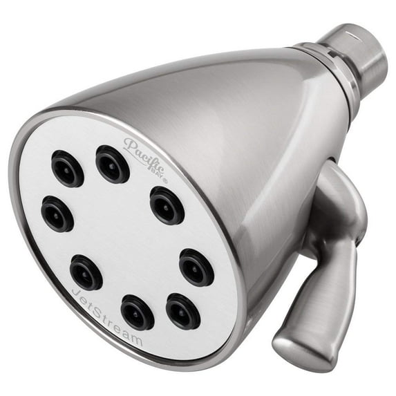 Pacific Bay Jetstream High-Pressure Shower Head Brushed Satin Nickel 8 Jet Nickel Finish