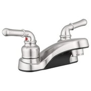 Pacific Bay Lynden Bathroom Sink Faucet - Features a Classically Arced Spout and Traditional Two-Lever Operation – Metallic Satin Nickel Plating Over ABS Plastic