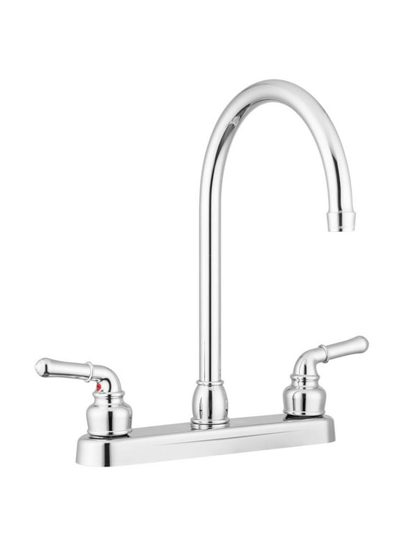 Pacific Bay Lynden Kitchen Faucet - Features a Classically Arced Spout and Traditional Two-Lever Operation – Metallic Chrome Plating Over ABS Plastic