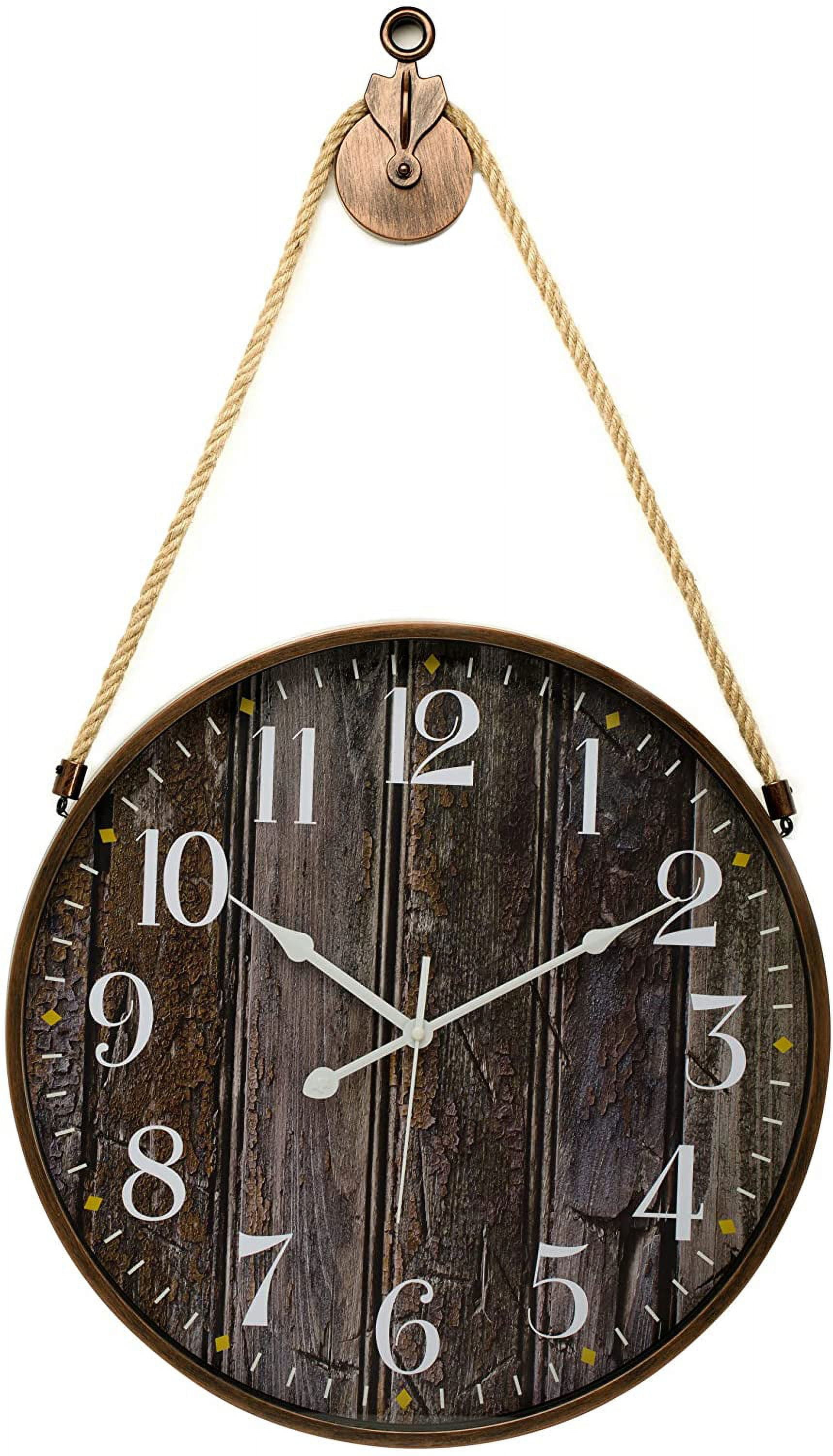 Pacific Bay Montpellier 18" Brown Wall Analog Clock with Rope