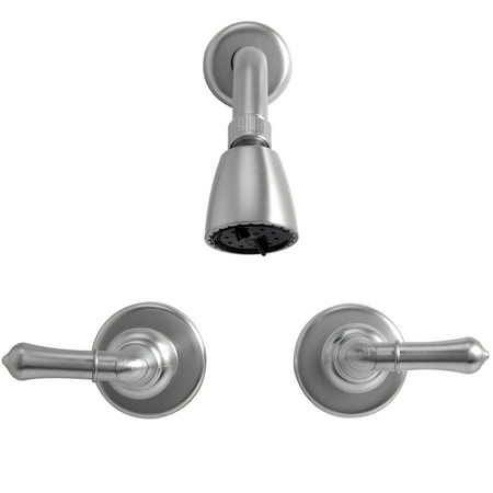 Pacific Bay Shower Faucet & Showerhead with Arm Trim Kit Shower Head and Handle Set, Satin Nickel