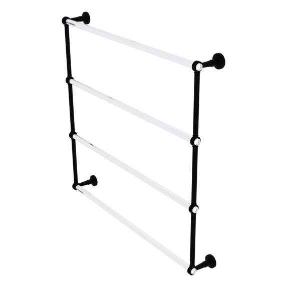 Pacific Beach Collection 4 Tier 36-in Ladder Towel Bar with Groovy Accents in Matte Black