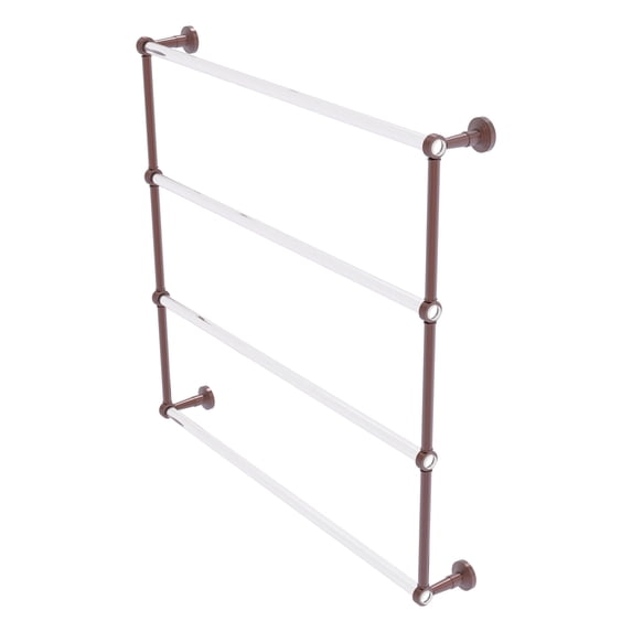 Pacific Beach Collection 4 Tier Ladder Towel Bar with Grooved Accents - Antique Copper / 36 Inch