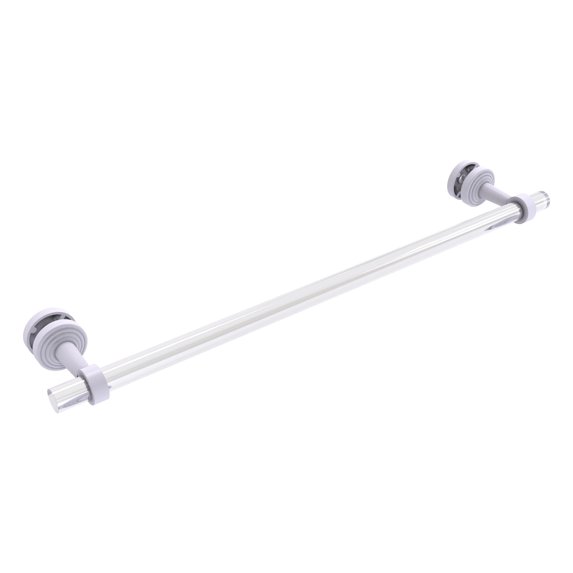 Pacific Beach Collection Shower Door Towel Bar with Smooth Accents - Matte White / 24 Inch