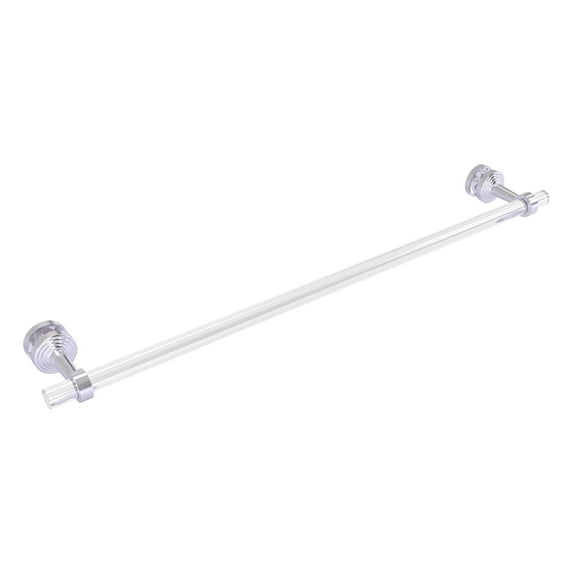 Pacific Beach Collection Shower Door Towel Bar with Smooth Accents - Satin Chrome / 30 Inch