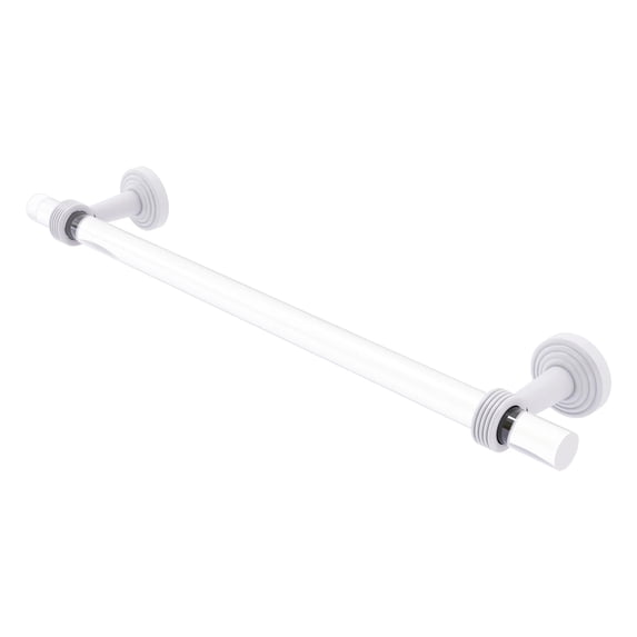 Pacific Beach Collection Towel Bar with Grooved Accents - Matte White / 18 Inch