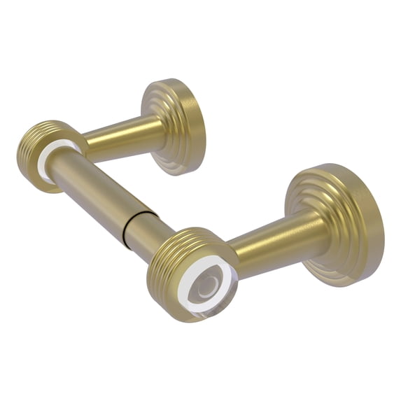 Pacific Beach Collection Two Post Toilet Tissue Holder - Satin Brass / Grooved
