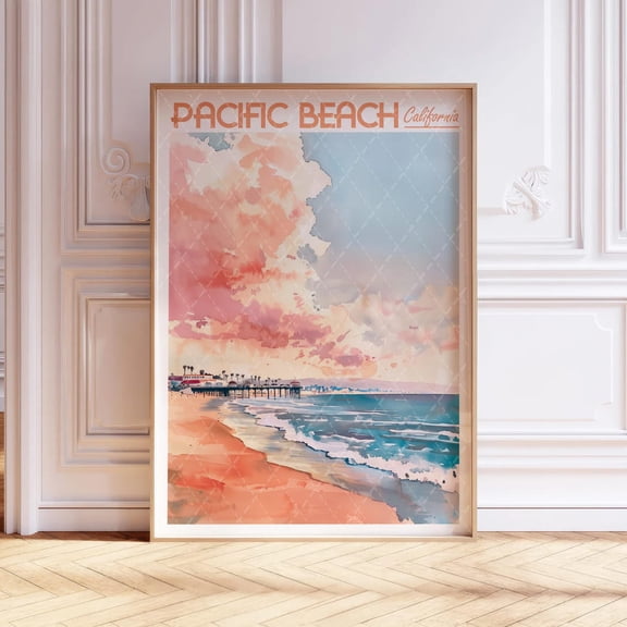 Pacific Beach San Diego California Wall Art Decor Unframed Paper Print
