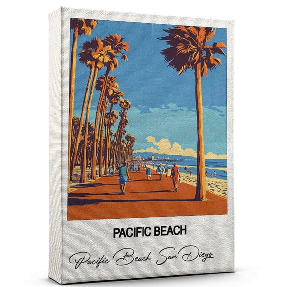 Pacific Beach Travel Wall Art Pacific Beach San Diego Canvas Travel Wall Decor with Timeless Appeal A Special Gift for Loved Ones