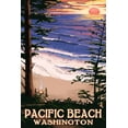 thumbnail image 1 of Pacific Beach, Washington, Sunset Beach and Surfers (9x12 Wall Art Print, Home Decor), 1 of 3
