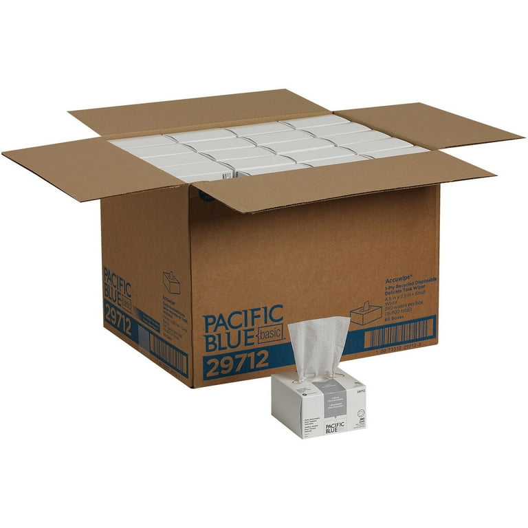 Pacific Blue Basic AccuWipe Recycled Disposable Delicate Task Wipers - For Precision Part, Instrument, Lens - Absorbent, Soft, Non-abrasive, Disposable, Streak-free - Fiber - 280 / Box - 60 / Carton - White Pacific Blue Basic AccuWipe Recycled Disposable Delicate Task Wipers - For Precision Part, Instrument, Lens - Absorbent, Soft, Non-abrasive, Disposable, Streak-free - Fiber - 280 / Box - 60 / Carton - White