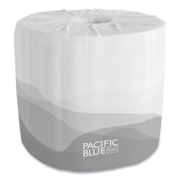 Pacific Blue Basic Embossed Bathroom Tissue, Septic Safe, 1-Ply, White, 550/roll, 80 Rolls/carton | Bundle of 2 Cartons