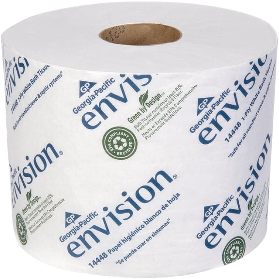 Pacific Blue Basic, GPC1444801, Standard Roll Toilet Paper, 48 / Carton, White