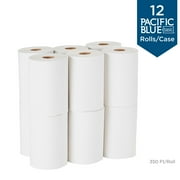 Pacific Blue Basic Hardwound Paper Towel Rolls, 28706, White, 12 Count