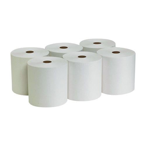 Pacific Blue Basic Recycled Paper Towel Roll, 1-Ply, 7.88" x 800 ft, White, 6 Rolls/Carton | Bundle of 2