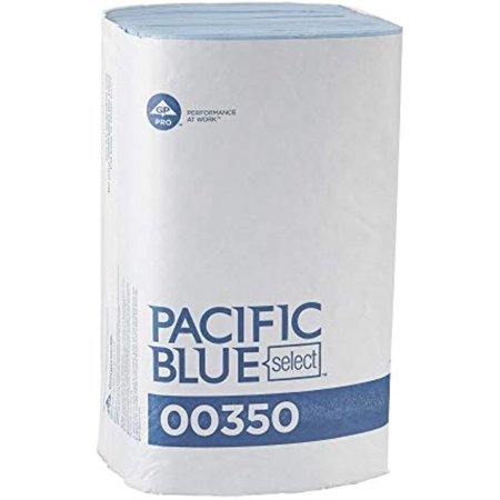 Pacific Blue Basic S-Fold 2-Ply Windshield Paper Towels By Gp Pro (Georgia-Pacific), Blue, 00350, 250 Towels Per Pack, 9 Packs Per Case (2250 Total), 9.50" X 10.50"