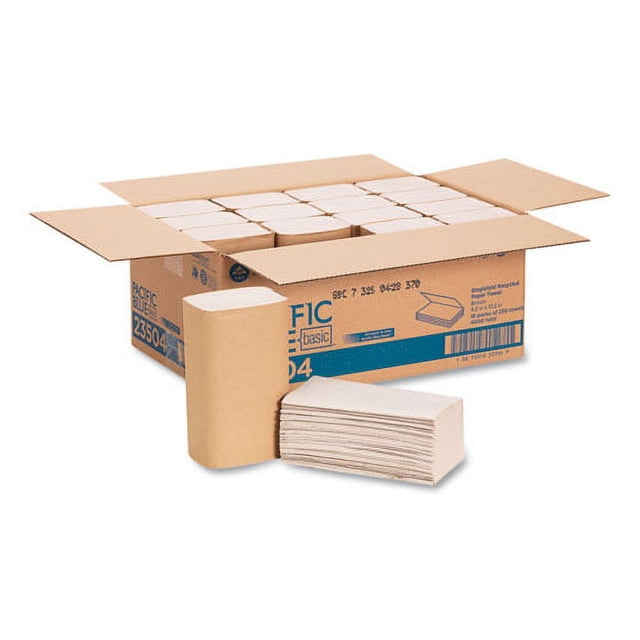 Pacific Blue Basic S-Fold Paper Towels, 10.25 x 9.25, Brown, 250/Pack ...