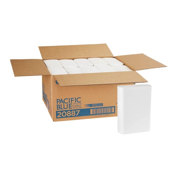 Pacific Blue BigFold Junior Premium Paper Towels by GP PRO (), White, 20886, 220 Towels Per Pack, 10 Packs Per Case-220 Towels/Pack