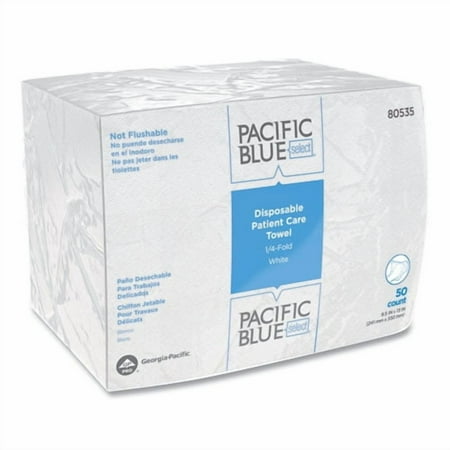 Pacific Blue Select Disposable Patient Care Washcloths, 1-Ply, 9.5 x 13, Unscented, White, 50/Pack, | Bundle of 2