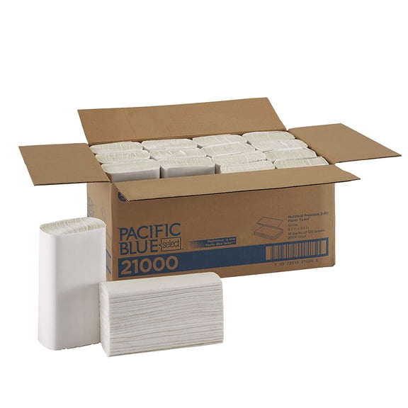 Pacific Blue Select Multifold Premium 2-Ply Paper Towels by GP PRO (), White, 21000, 125 Paper Towels Per Pack, 16 Packs Per Case