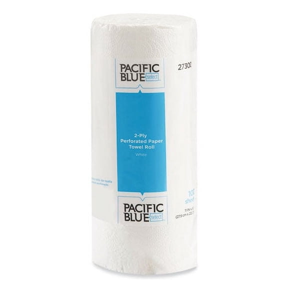 Pacific Blue Select Two-Ply Perforated Paper Kitchen Roll Towels, 2-Ply, 11 x 8.8, White, 100/Roll, 30 Rolls/Carton | Bundle of 2 Cartons