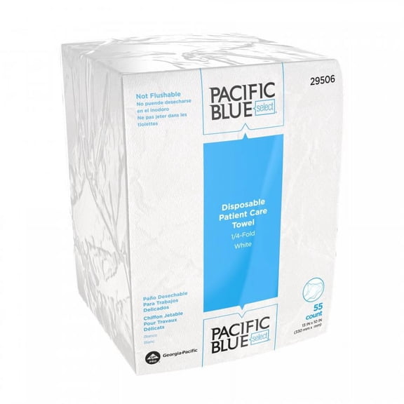 Pacific Blue Select Washcloth, White, 13"(L)x10"(W), 1/4-Fold, 1320 Count