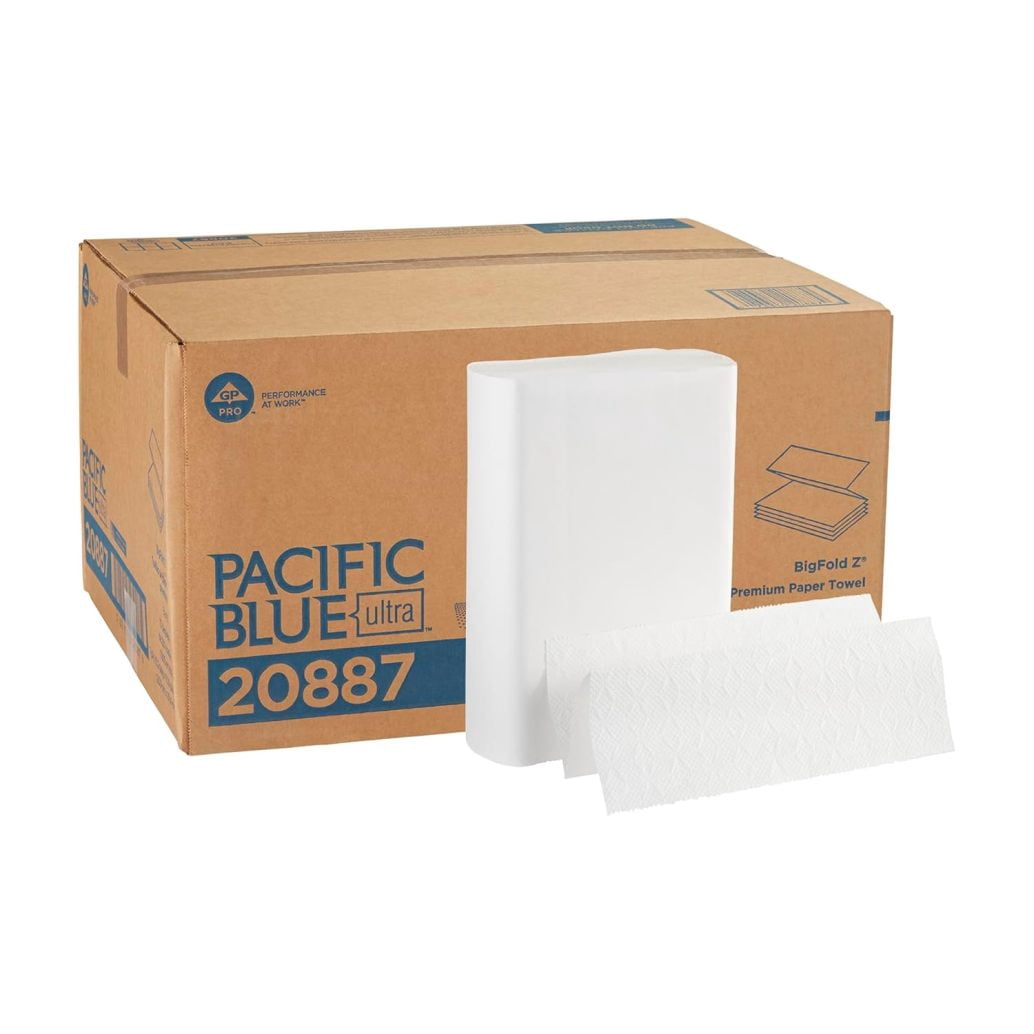 Pacific Blue Ultra Big Z-Fold Paper Towels by GP PRO (CHSP), White, 20887, 220 Paper Towels Per Pack, 10 Packs Per Case (2200 Total), 10.20'' x 10.80
