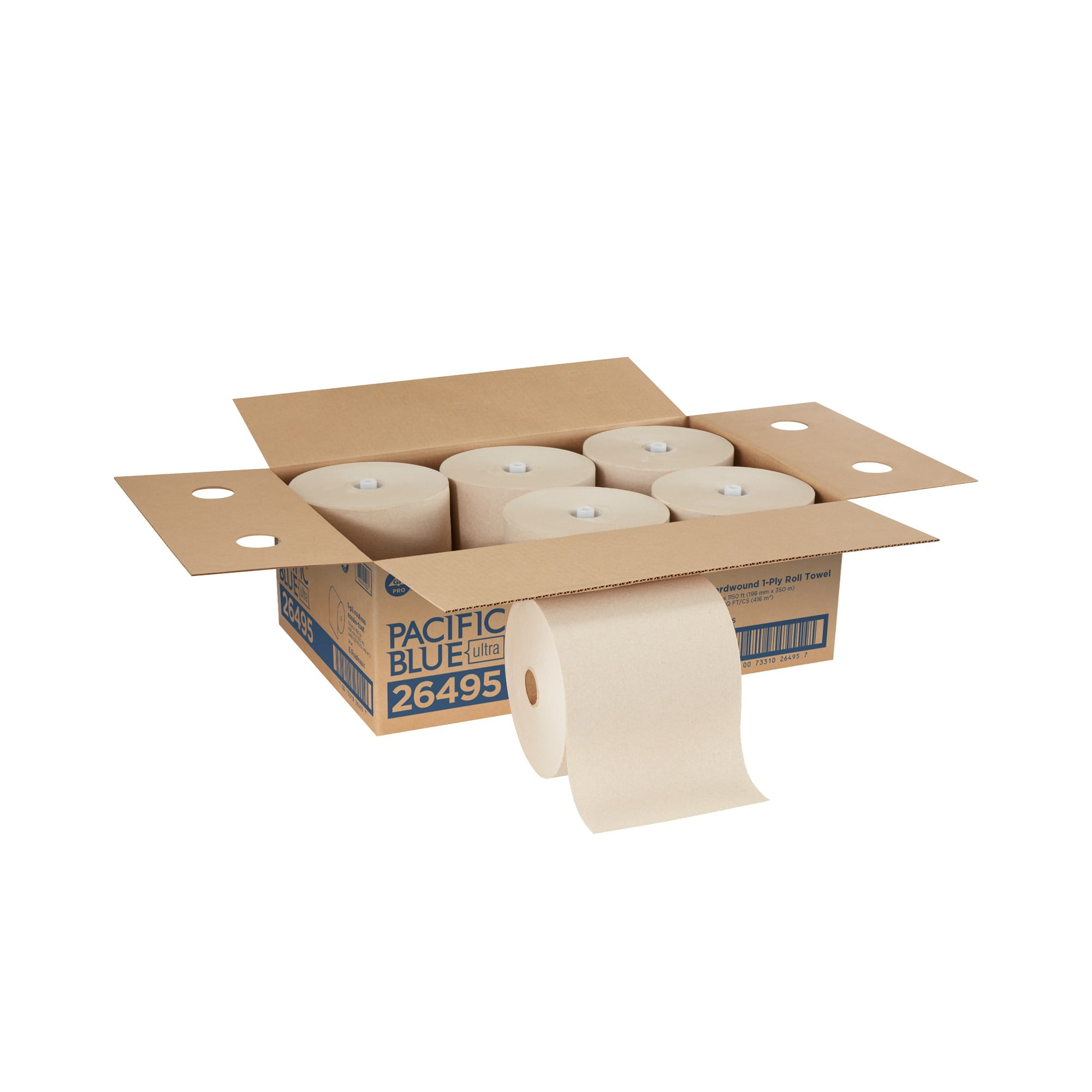Pacific Blue Ultra by GP Pro High-Capacity Paper Towels, 100% Recycled, 7-7/8" x 1,150', Brown, Case Of 6 Rolls